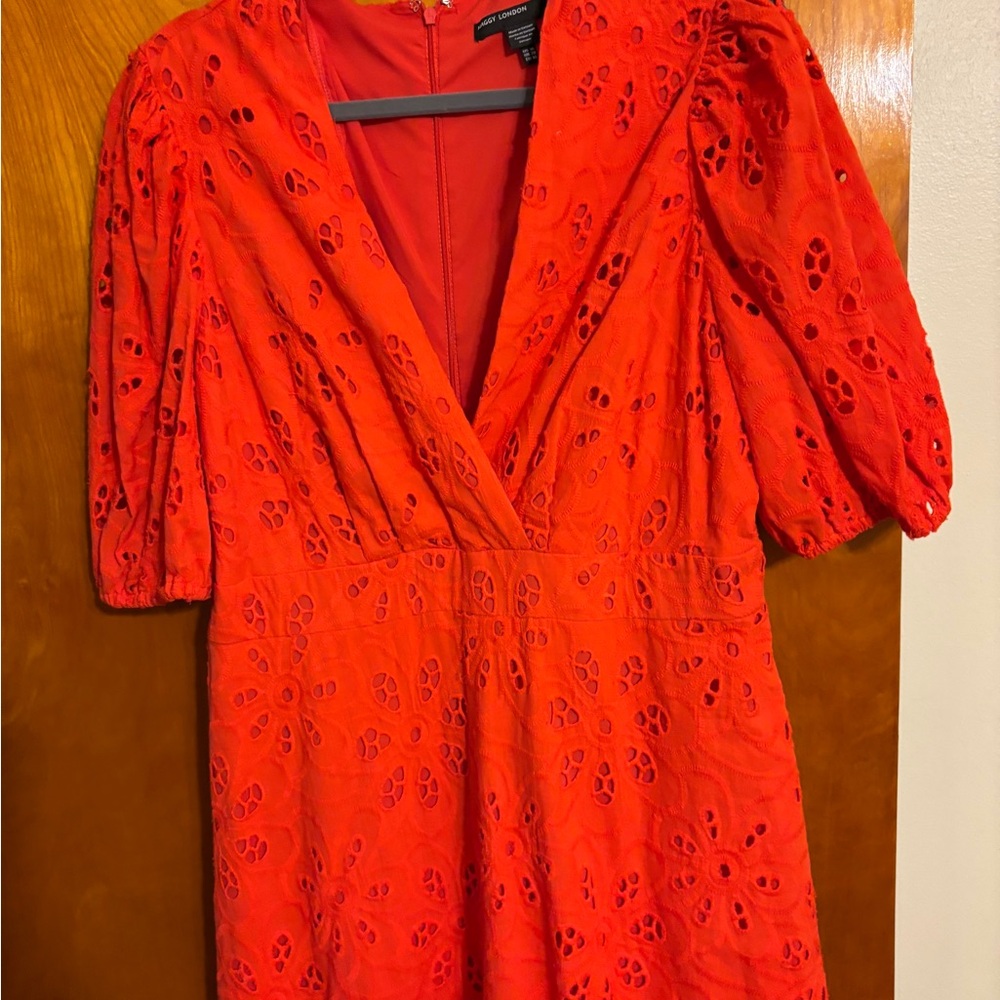 Red Eyelet Dress